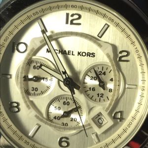 Michael Kors silver oversized Chronograph